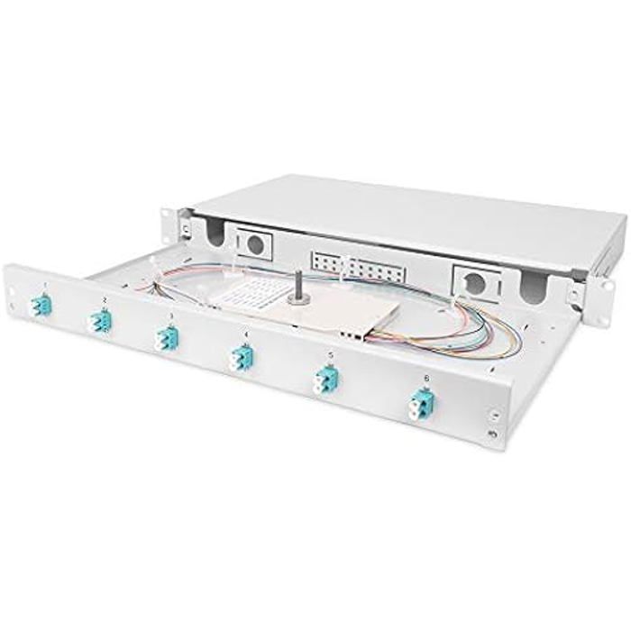 Boîte dépissure fibre optique - DIGITUS - OM3-1U - 6 couplages - 19 pouces - Multi-Mode Simplex