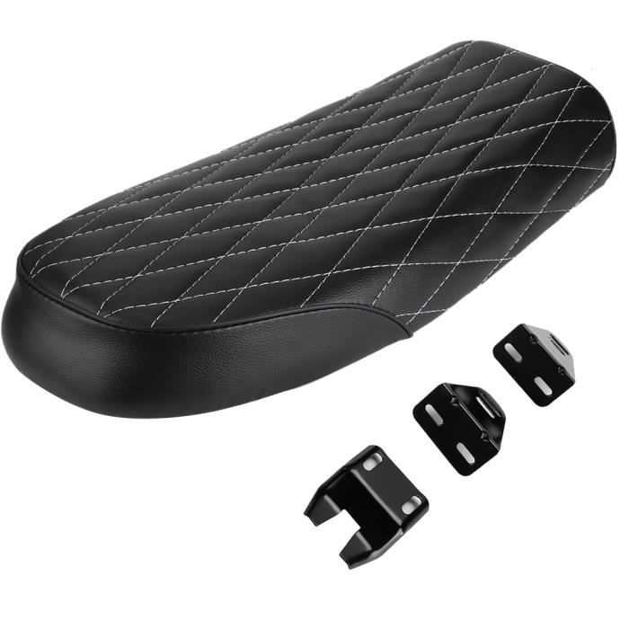 Coussin de dossier de passager de moto en cuir PU, universel, noir