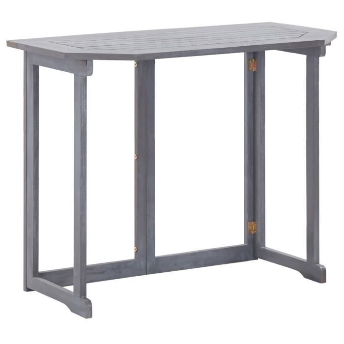 table pliable de balcon 90x50x74 cm bois d'acacia massif - dio7380741876205