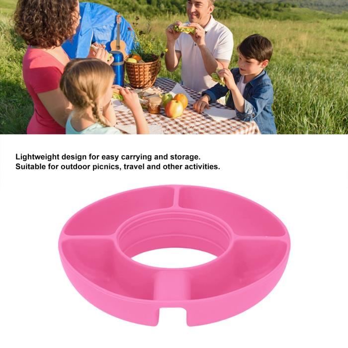 Vehoukli Bol à Collation Pour Stanley Cup - 100 Ml - Assiette à Collation - En Silicone - Réutilisable - Grande Capacité - Plateau à Collation Avec 4 Compartiments Et Poignée