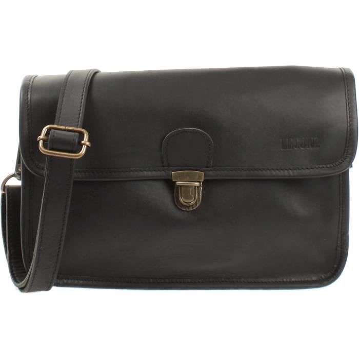 Sac Messenger En Cuir Véritable Vintage - Taille Moyenne Marron - Bandoulière Ajustable - Neuf Sans étiquettes