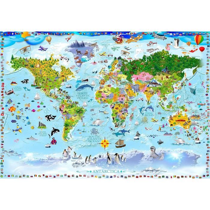 Sous-main pour enfant - Monde sous-marin coloré - En vinyle de qualité supérieure - Différentes tailles - Fabriqué en Allemagne - 60 x 40 cm