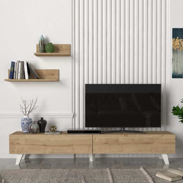 Meuble TV Saarijärvi 180 x 31 x 33 cm chêne