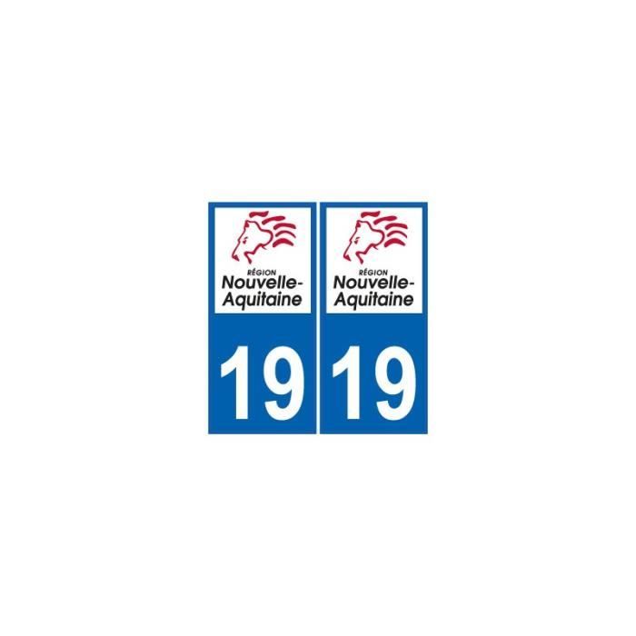 EUSKAL HERRIA EH 2 Autocollants 19 Corr/èze Plaque immatriculation d/épartement Auto 19 Corr/èze Angles arrondis