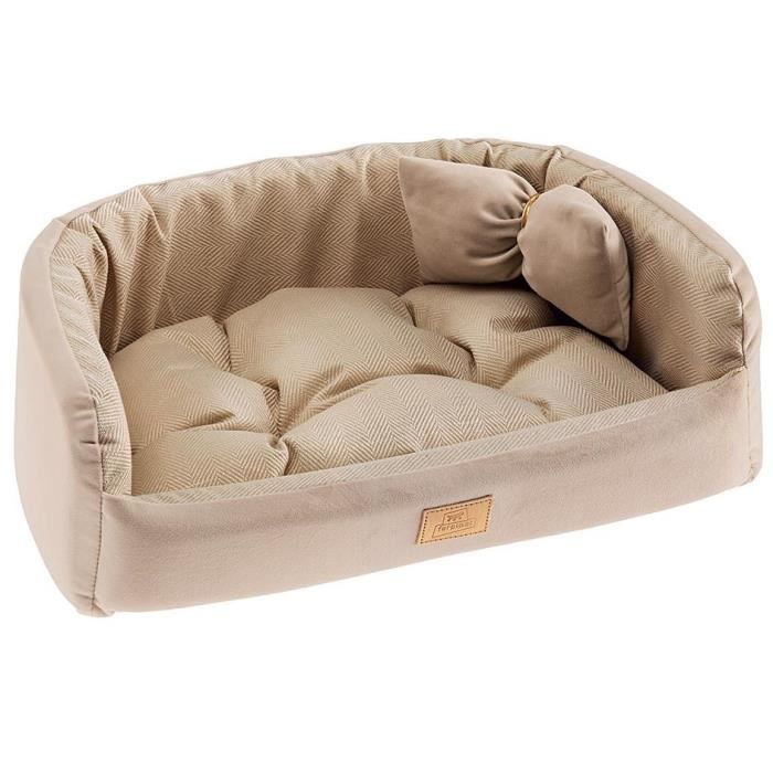 Comparer les prix de Ferplast panier pour chien et chat Harris 81 x 55 cm velours beige