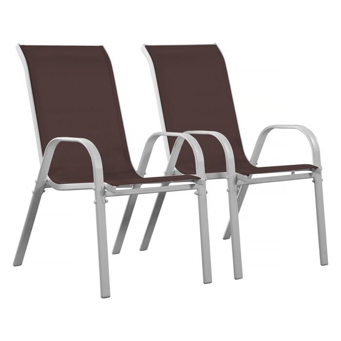 Fauteuil jardin Textilène Cordoba - Phoenix - Taupe - Lot de 2