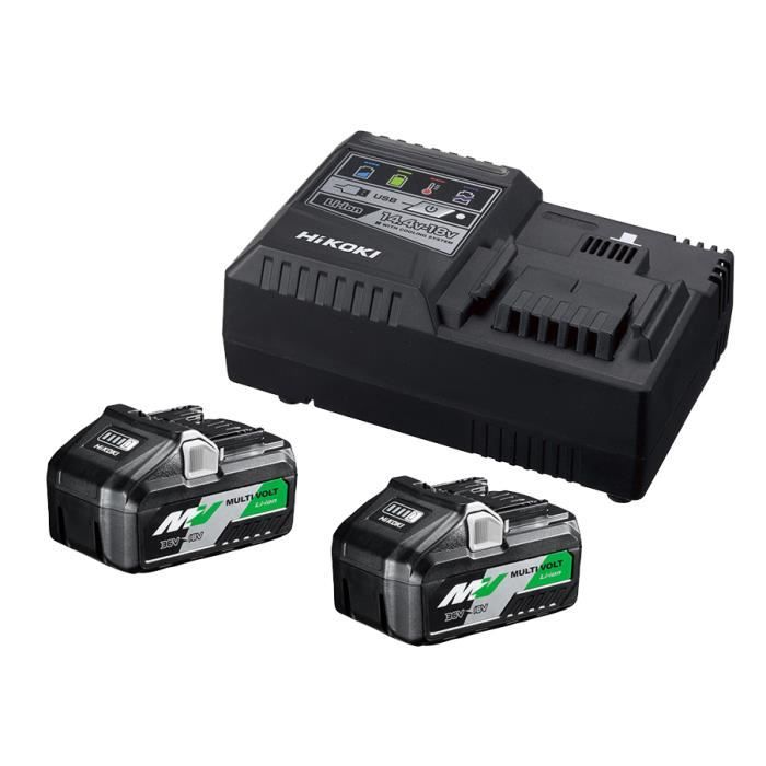 Booster pack 2 batteries Multi-Volt 18 - 36 V / 8 - 4 Ah + chargeur UC18YSL3 - HIKOKI - UC18YSL3WFZ