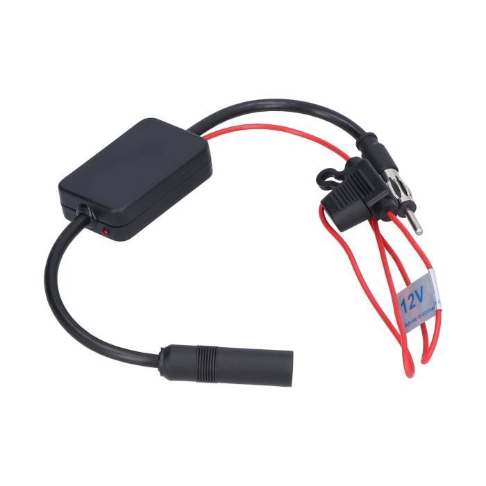 Amplificateur D'Antenne Auto FM/DAB/AM - 25 DB Gain, 12-24V, Universel | Améliore La Réception Radio, Réduit Le Bruit | Pour Voiture, Camping-Car - 12