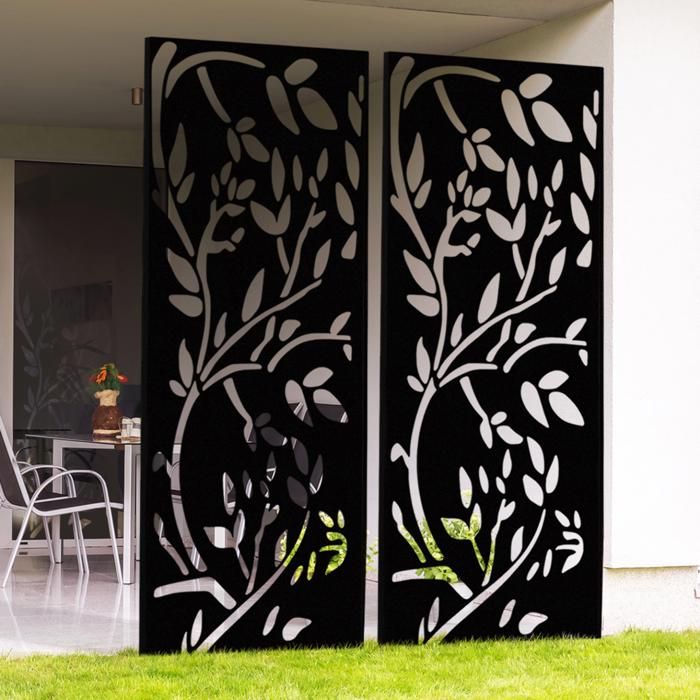 IDMARKET Panneau décoratif universel 150 x 50 CM LIS noir mat