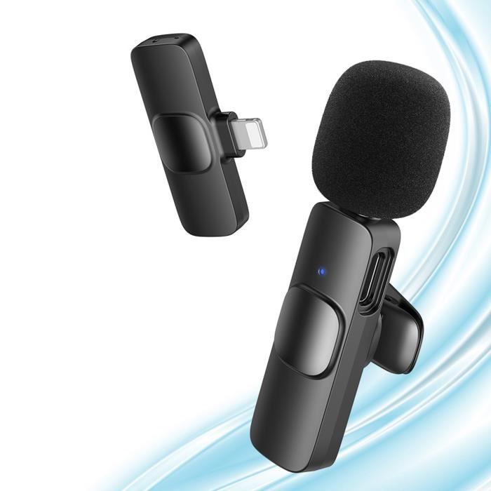 Micro Cravate sans Fil pour Iphone/Ipad/Android avec Réduction Intelligente  de Bruit - Mini Micro Plug & Play Facile à Utiliser sans Bluetooth - Idéal  pour , Vlog, TikTok, Interview, Podcast : 