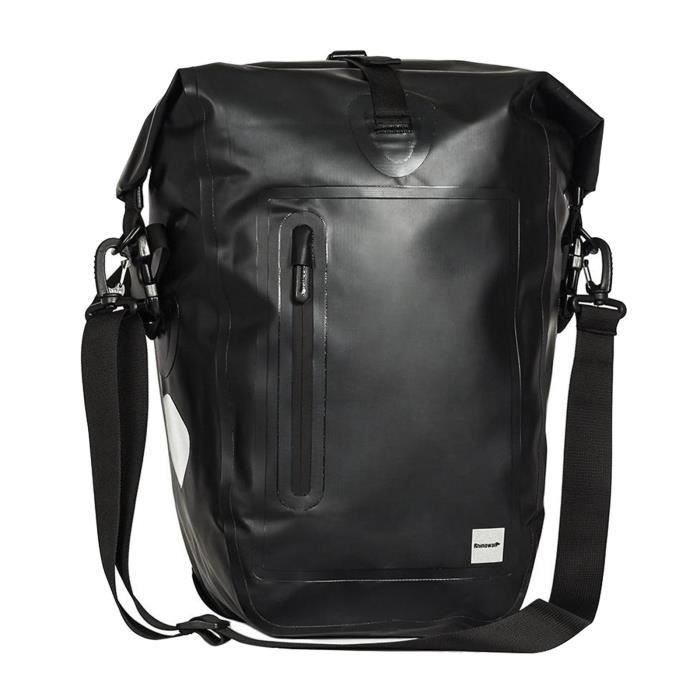 Étanche Vélo Sacoche Sac 25L Vélo Durable Coffre Arrière Sac Vélo Arrière Selle Sacoches avec Bandoulière Accessoires Noir 1