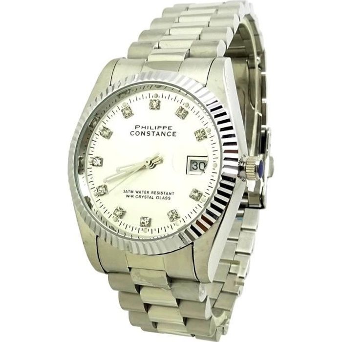 Montre Homme de Luxe Bijoux Argent Dateur Philippe Constance