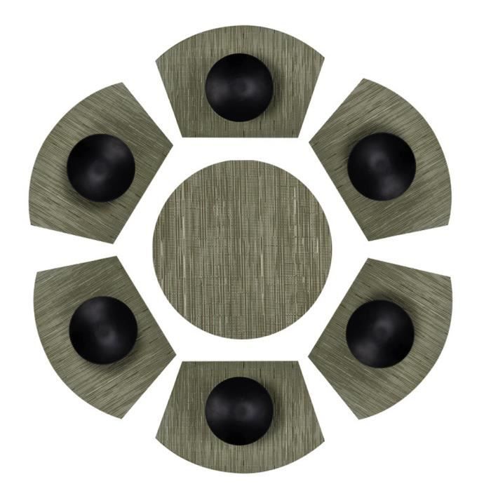 Lot De 7 Sets De Table PVC Pour Table Ronde,Résistants à La