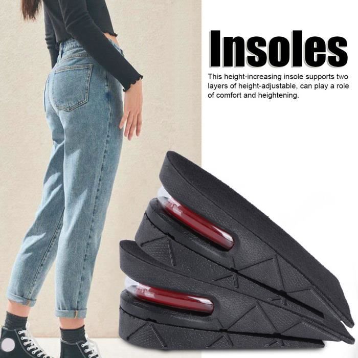 Semelles Intérieures Surélevées En Silicone - Ajout De 2 Pouces (5 Cm), Kit 2 Couches Pour Augmentation Taille