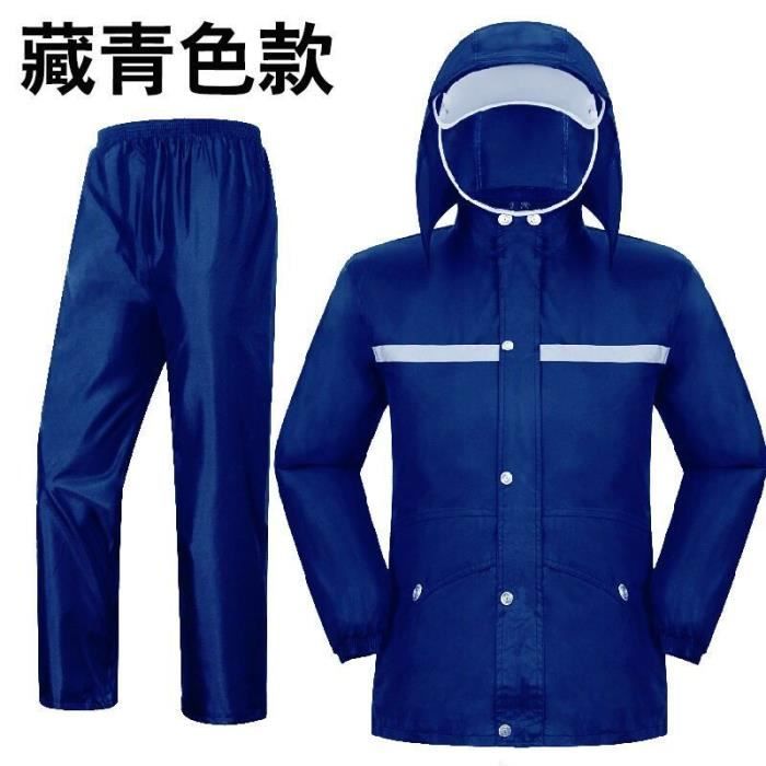 Combinaison De Pluie 2 Pièces Homme - Imperméable, Réfléchissante, Coupe-Vent Avec Capuche Et Pantalon