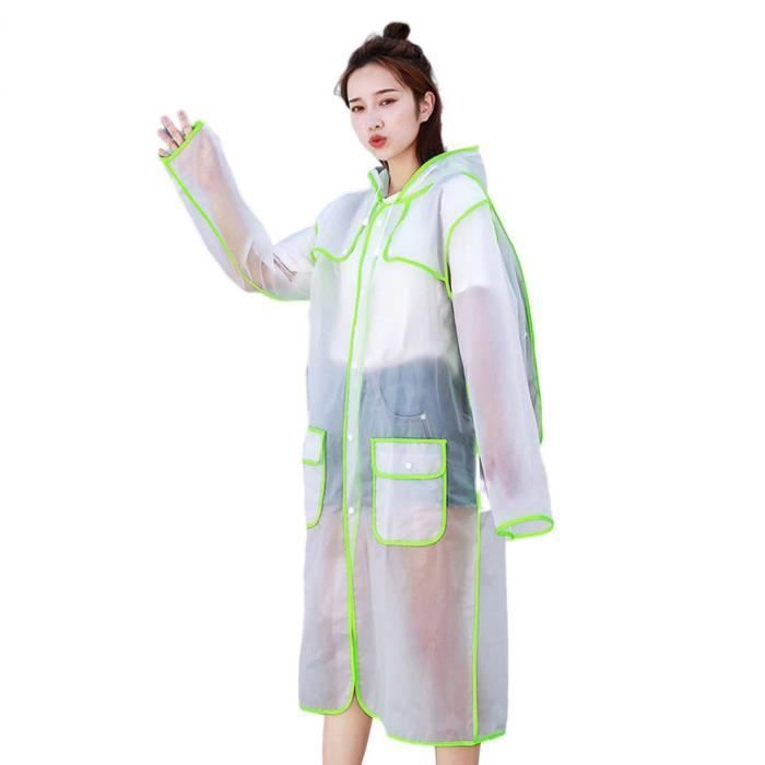 PBUSPU 2 Pièces Ponchos De Pluie Avec Chapeau - Étanchés Réutilisables EVA - Adulte Randonnée Camping Pêche Bleu