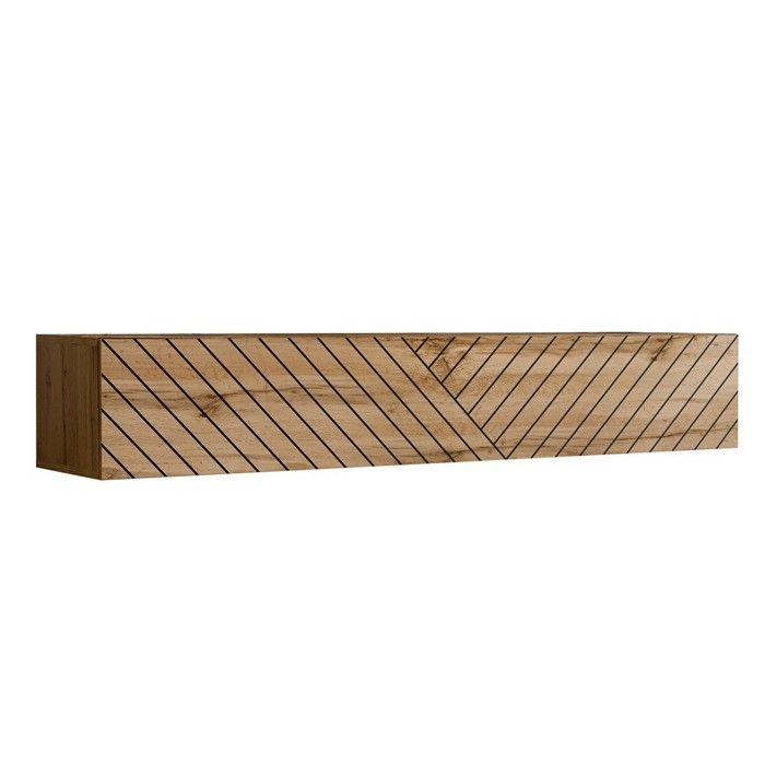 Meuble TV suspendu – Chêne Wotan – Finition porte effet chêne fraisé – 180 cm – Collection SWITCH Meuble TV suspendu – Chêne Wotan – Finition porte effet chêne fraisé – 180 cm – Collection SWITCH