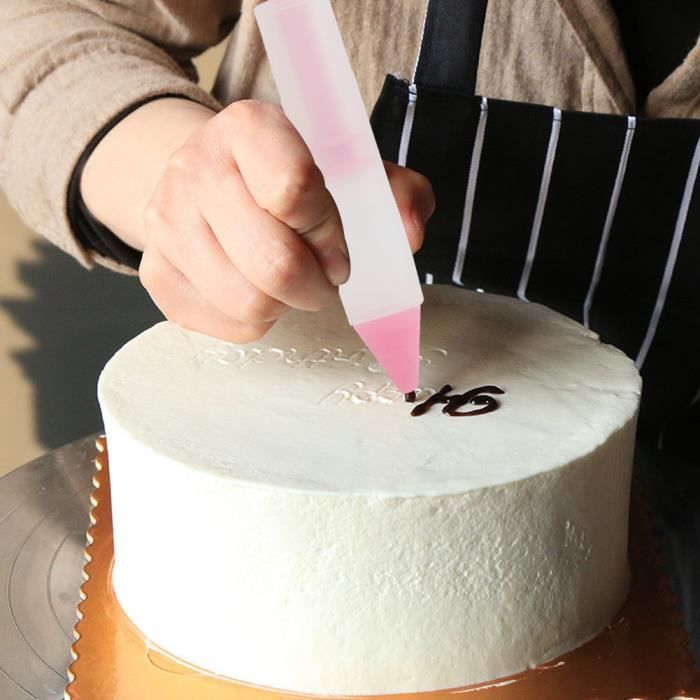 Qiilu stylo de décoration de gâteau 4 buses en silicone stylo d