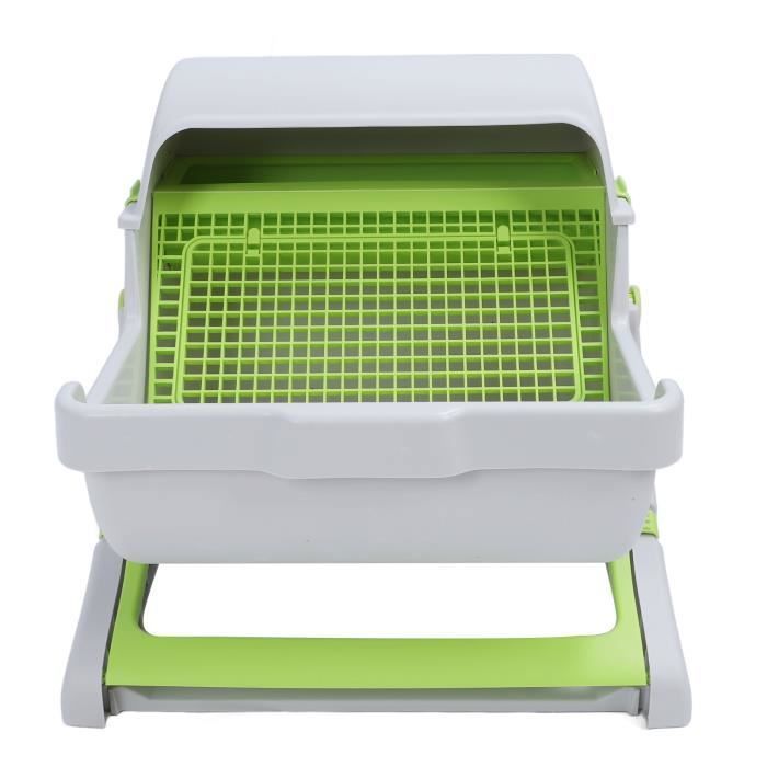 Comparer les prix de bac à litière pour chat semi-automatique Bac à litière pour chat autonettoyant en plastique PP, animalerie collier