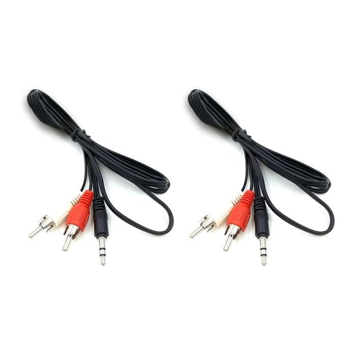 Cable Stéréo Jack 3.5mm Vers 2 RCA Male 5M De Vshop - Câbles Vidéo