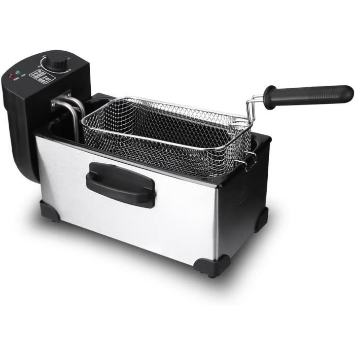 Friteuse à grande capacité de 5 L, acier inoxydable