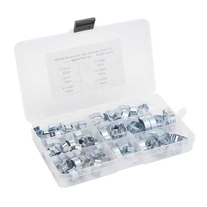 Colliers De Serrage Double Oreille - 80 Pièces - Acier Inoxydable