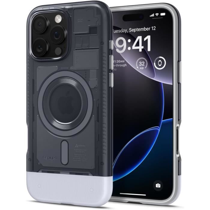 Coque pour iPhone 16 Pro Max - Spigen - Classic C1 MagFit - Graphite - Protection premium - Compatible MagSafe