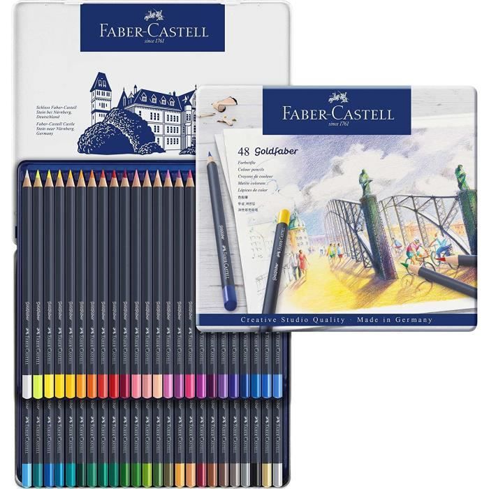 FaberCastell 114748 Crayons de couleur avec mine de craie grasse