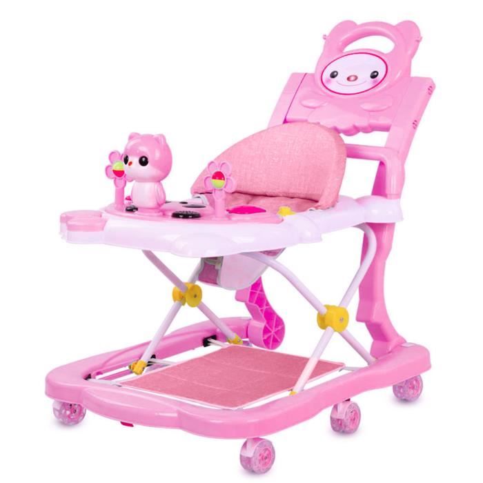 Trotteur Bebe Rose Evolutif 4 En 1 Avec Poignee De Poussee Plateau De Musique De Jeu Amovible Cdiscount Puericulture Eveil Bebe