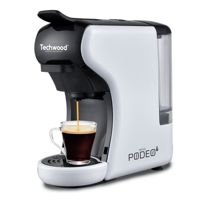 Cafetière Expresso MULTI-CAPSULES Techwood TCA-191N - Puissance : 1450W - Coloris Blanc - Techwood