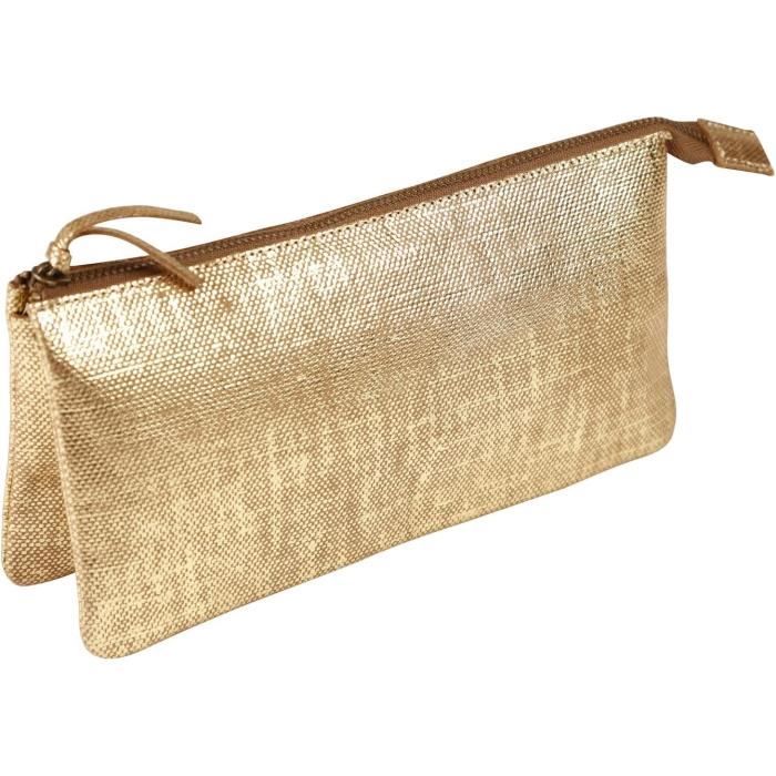 400001C - Petite Trousse Slim Cuirisé 4X2,5X19,5 Cm En Véritable Cuir