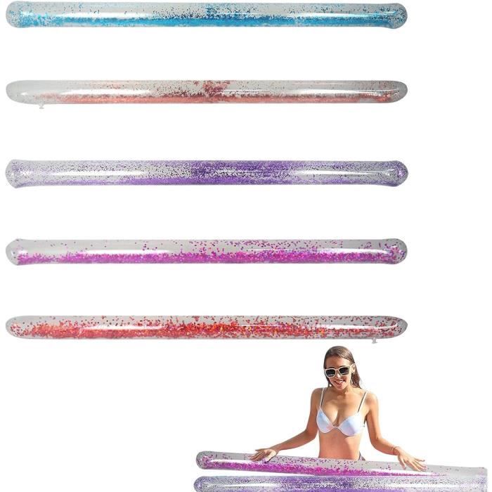 Nouille De Piscine Gonflable à Rayures TOYANDONA - Jouet Flottant Pour Adultes Et Enfants (PVC, Rose, 75x15x15 Cm)