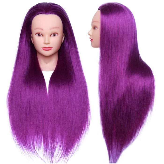 deAO Tête à Coiffer Maquiller Enfant avec Outils, Barrettes, Cheveux Longs