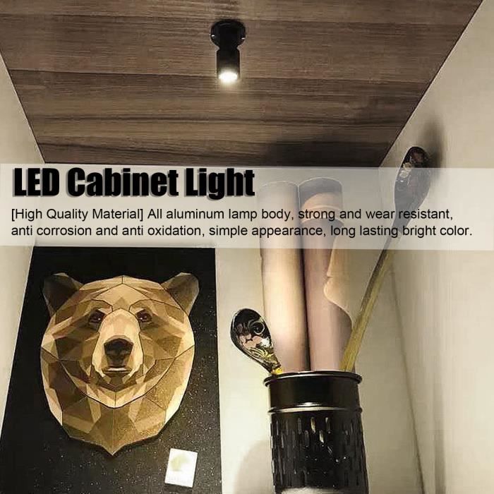 YUM Lumière de vitrine Petite lampe d'armoire à LED ronde dimmable  alimentée par USB pour vitrine d'exposition (1 pour 7)