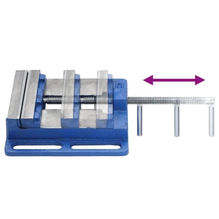 Étau pour perceuse à colonne bleu 121 mm fonte RUIDA - Bricolage