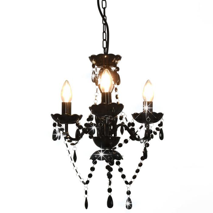 vidaXL Lustre avec Perles Rond Lampe Suspendue Lustre Luminaire Eclairage Intérieur Salon Salle de Séjour Chambre à Coucher 281597