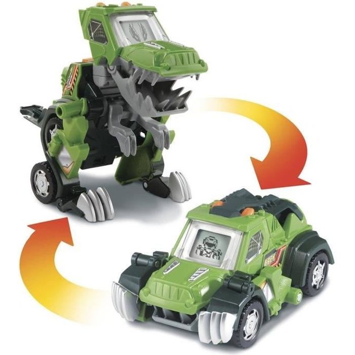 VTECH - Switch & Go Dinos - Drex, Super T-Rex (Jeep) - T-Rex interactif à transformer en Jeep tout terrain