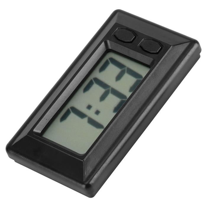 Horloge Numérique De Tableau De Bord Voiture - Écran LCD Lumineux - Adhésive - Noire - Pour Camion, Bureau