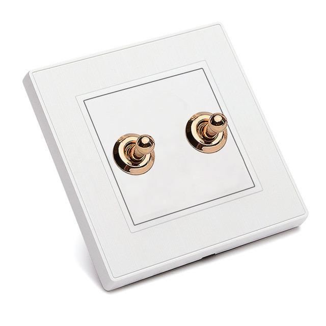 Panneau Commutateur Type 86 Interrupteur à Bascule Vintage En Laiton - Doré - OFF-ON - Type 86 - Pour Lumière Et Ventilateur Pulsante Bticino Living Now