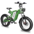 Vélo électrique GUNAI MX25 VTT Vert, 20", 1000W, Batterie Amovible 25Ah, 7 Vitesses, Fat Bike Adulte-1