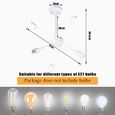 Zaku Plafonnier Industriel - 6 Luminaire E27 - Suspension Vintage en Metal Blanc- pour Chambre à coucher Salon (Sans ampoules)-1