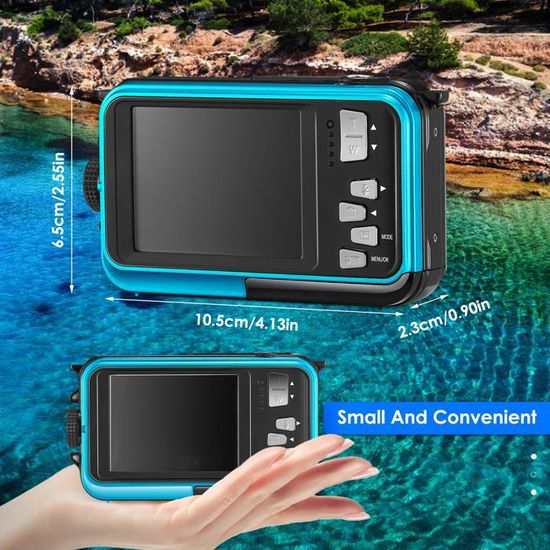 Appareil Photo Étanche 10m HD 1080P - 30MP Avec Zoom 16x - Pour Plongée Et Sports Nautiques