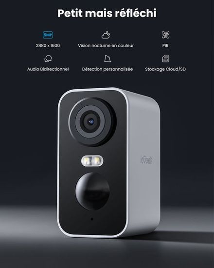 Caméra Surveillance Intérieure IeGeek SC1 Pro 5MP – WiFi 2,4/5GHz, Audio Bidirectionnel, PTZ, Neuf