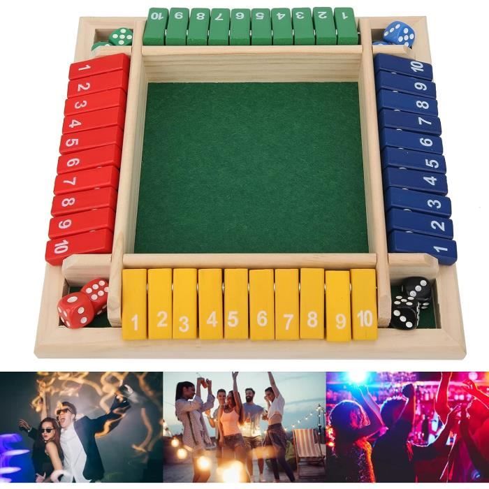 Jeu Shut The Box En Bois - 2 à 4 Joueurs - Jeu De Dés éducatif - Pour Famille Et Soirées