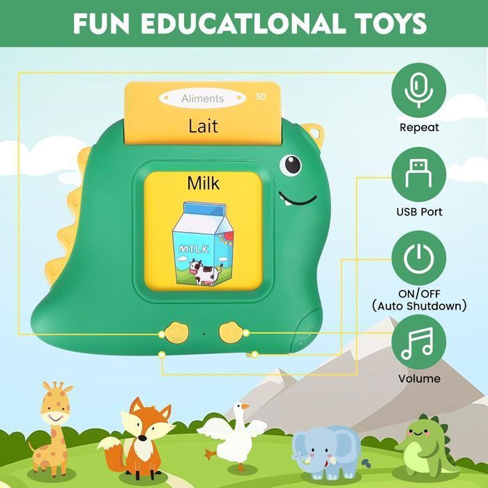 MASCHKY - Schede educative per bambini – Carte immagini di alta qualità – Promozione vocale – Montessori – Carte immagini stabili e spesse – Giochi di logopedia – Bilingue – Ottima idea regalo