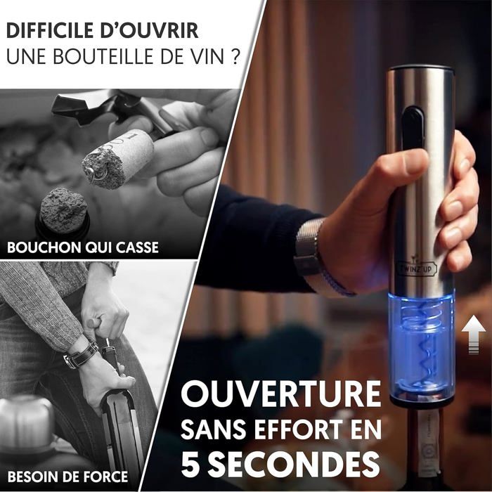 Tire-bouchon électrique, Ouvre Bouteilles avec Batterie rechargeable Tire-bouchon électrique, Ouvre Bouteilles avec Batterie rechargeable