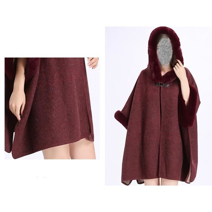 Poncho femme fourrure hot sale