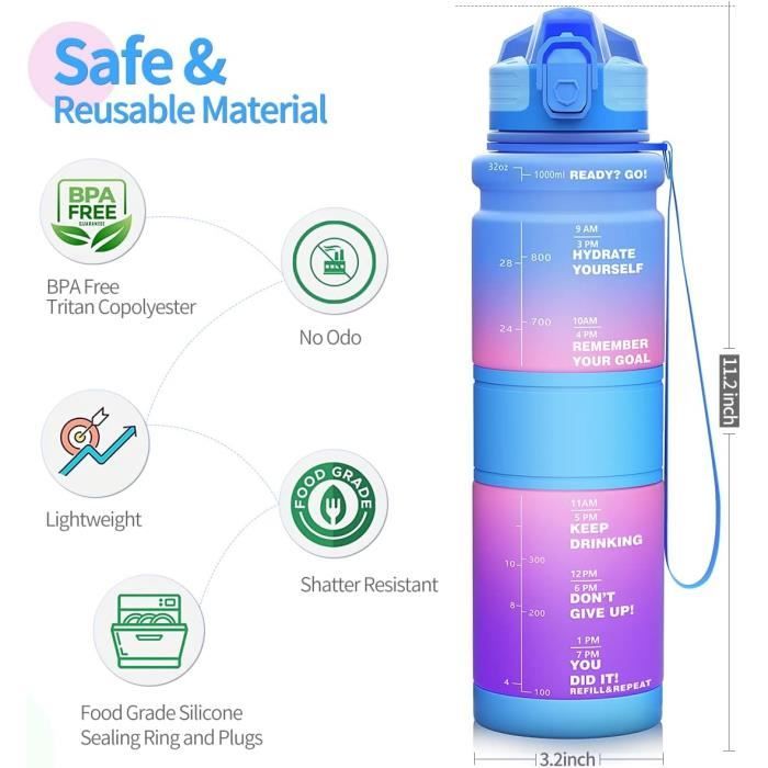Gourde Hygiénique Plastique Sans BPA 1L