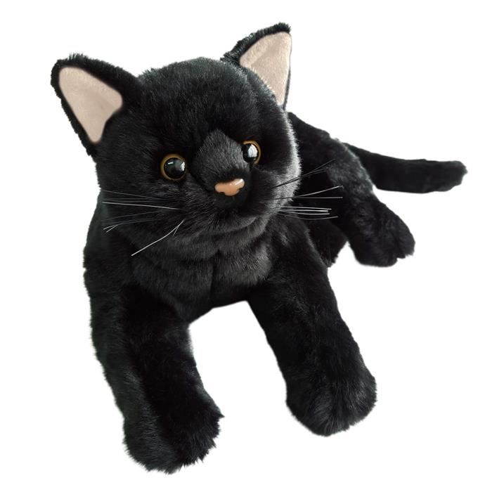 Noir Peluche chat noir 12 pouces Animal doux et mignon pour filles et garcons Ideal comme cadeau d annive Cdiscount Jeux Jouets