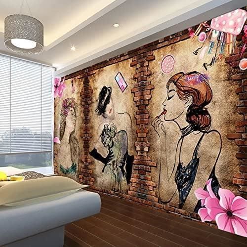 Papier Peint Adhésif 3D – Salon De Coiffure Pour Filles – Sticker Mural Photo, Neuf